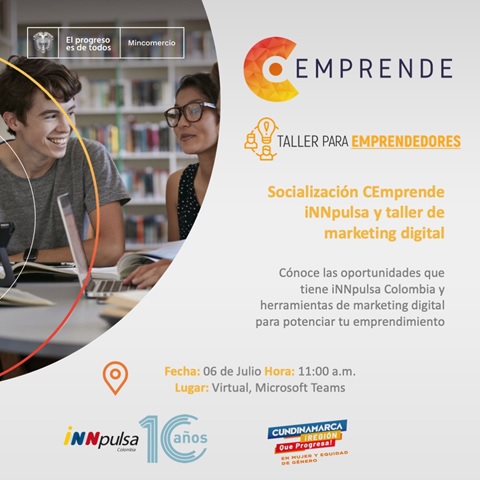 Imagen: Socialización CEmprende-INNpulsa y taller de marketing digital.